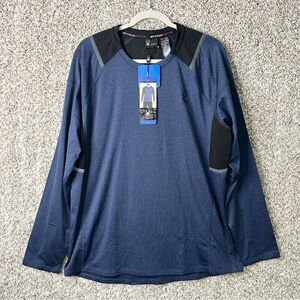 Spyder Shirt Men’s Large Dust Navy Blue & Black Long Sleeve Performance NWT